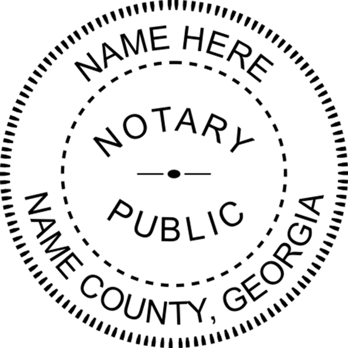 Georgia Notary Pink - Round Design Imprint Example