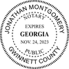 Georgia Notary Pink with Expiration - Round Design Imprint Example