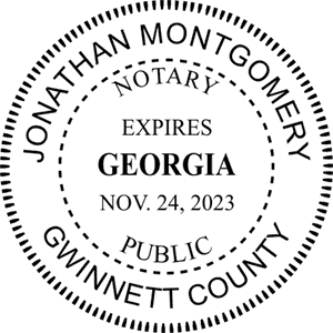 Georgia Notary Pink with Expiration - Round Design Imprint Example