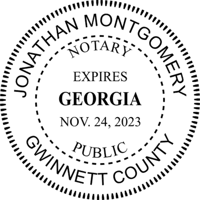 Georgia with Expiration Round Pink Notary Seal - alternate view