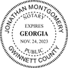 Georgia Notary Pink with Expiration - Round Design Imprint Example