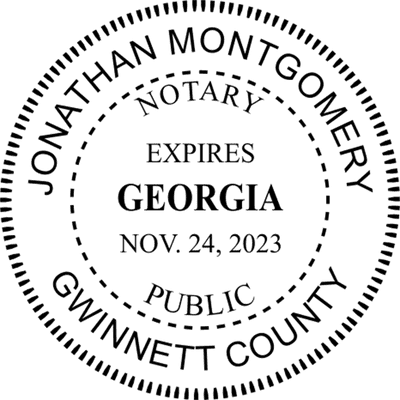 Georgia with Expiration Round Pink Notary Seal - alternate view