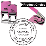 Georgia with Expiration Round Pink Notary Seal