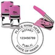 Hawaii Round Pink Notary Seal
