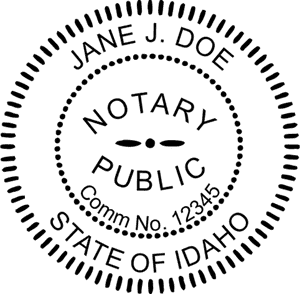 Idaho Notary Pink - Round Design Imprint Example