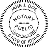 Idaho Notary Pink - Round Design Imprint Example