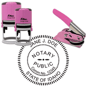 Idaho Round Pink Notary Seal