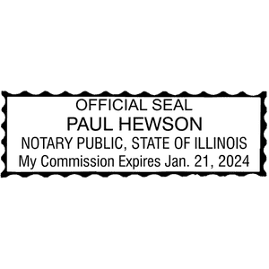 Illinois Notary Pink Stamp - Rectangle Imprint Example
