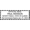 Illinois Notary Pink Stamp - Rectangle Imprint Example