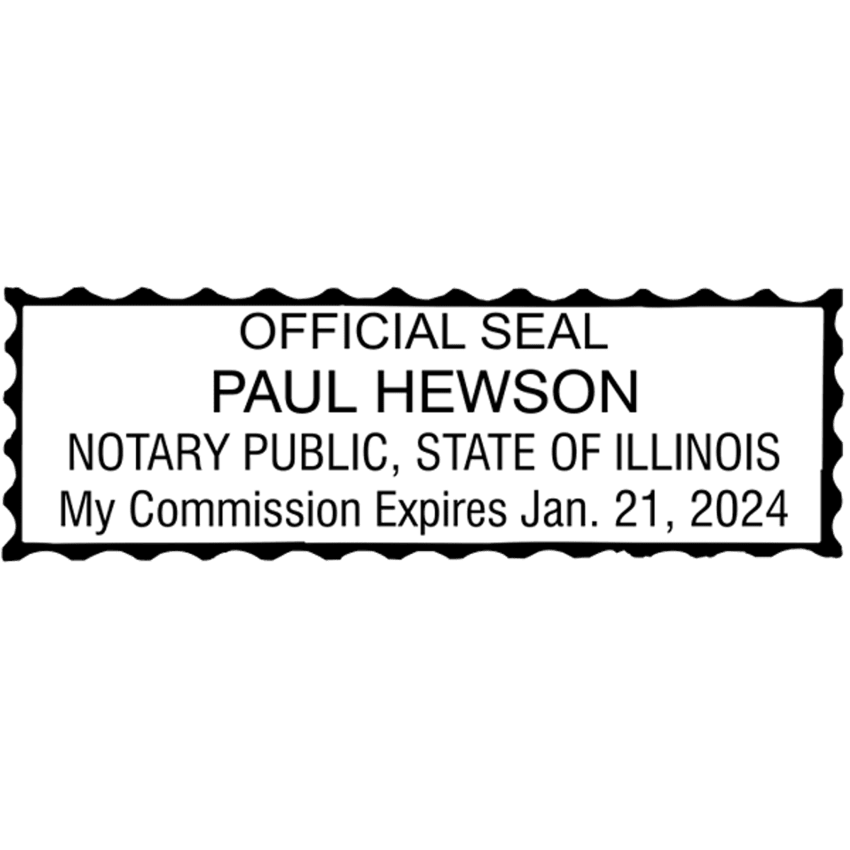 Illinois Notary Pink Stamp - Rectangle Imprint Example