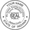 Indiana Notary Pink - Round Design Imprint Example