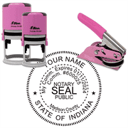 Indiana Round Pink Notary Seal