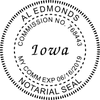 Iowa Notary Pink - Round Design Imprint Example