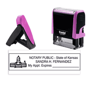 Kansas Pink Rectangle Notary Stamp