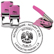 Louisiana Round Pink Notary Seal