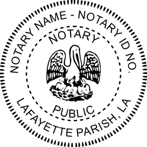 Louisiana Notary Pink - Round Design Imprint Example
