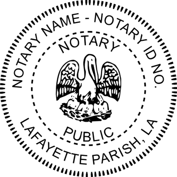 Louisiana Notary Pink - Round Design Imprint Example