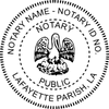 Louisiana Notary Pink - Round Design Imprint Example