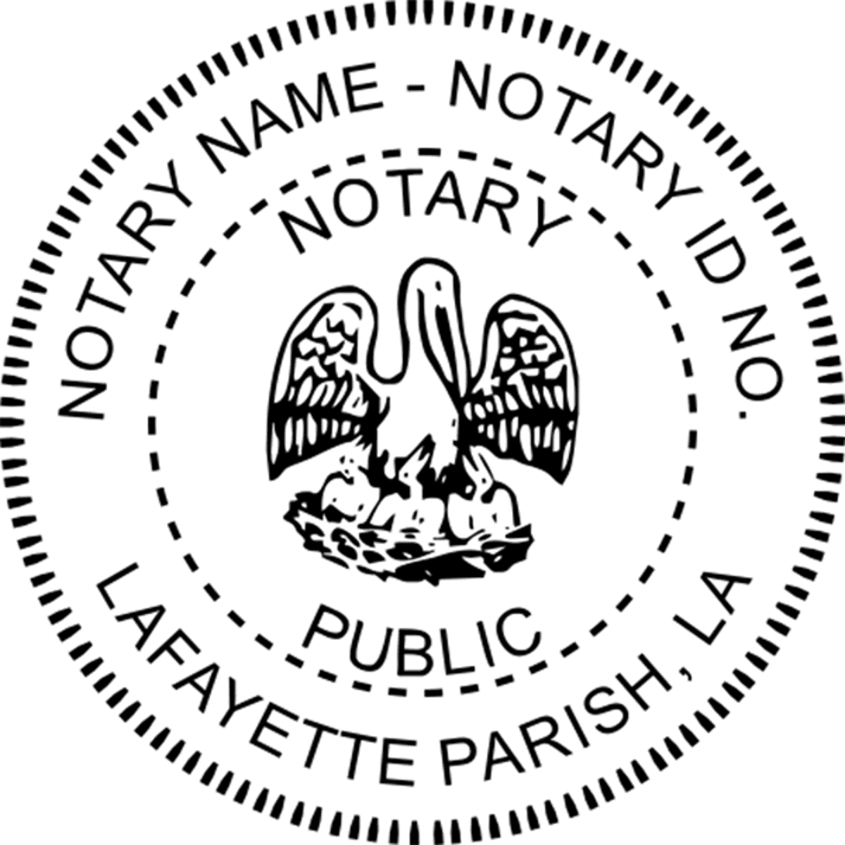 Louisiana Notary Pink - Round Design Imprint Example