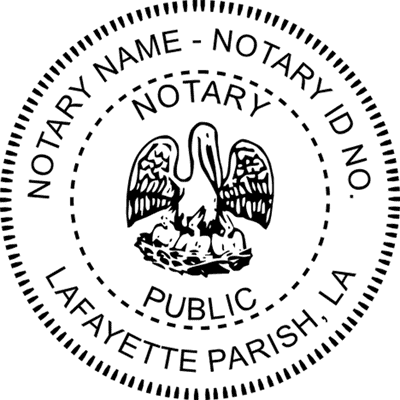 Louisiana Round Pink Notary Seal - alternate view