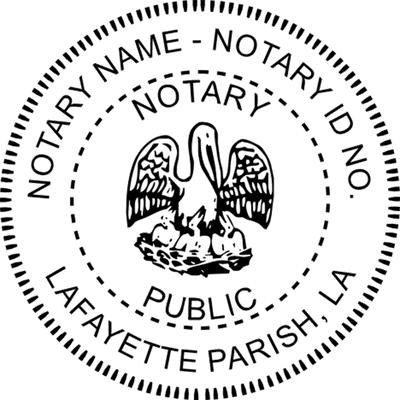 Louisiana Round Pink Notary Seal - alternate view