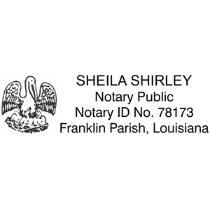 Louisiana Notary Pink Stamp - Rectangle Imprint Example