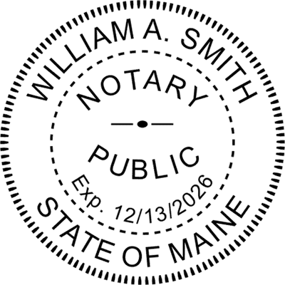 Maine Round Pink Notary Seal - alternate view