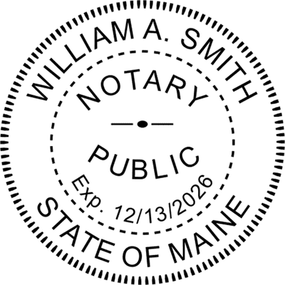 Maine Round Pink Notary Seal - alternate view