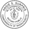 Massachusetts Notary Pink - Round Design Imprint Example