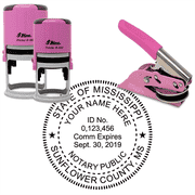 Mississippi Round Pink Notary Seal