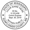 Mississippi Notary Pink - Round Design Imprint Example