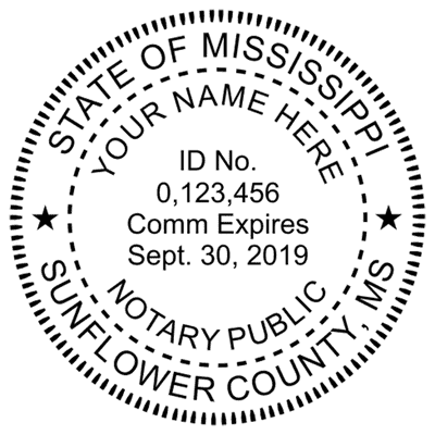 Mississippi Round Pink Notary Seal - alternate view
