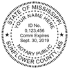 Mississippi Notary Pink - Round Design Imprint Example
