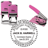 Mississippi Notary Pink Dots Border - Round Design