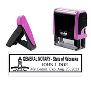 Nebraska Pink Rectangle Notary Stamp