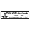 Nebraska Notary Pink Stamp - Rectangle Imprint Example