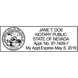 Nevada Notary Pink Stamp - Rectangle Imprint Example