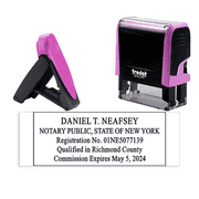 New York Pink Rectangle Notary Stamp