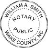 North Carolina Notary Pink - Round Design Imprint Example