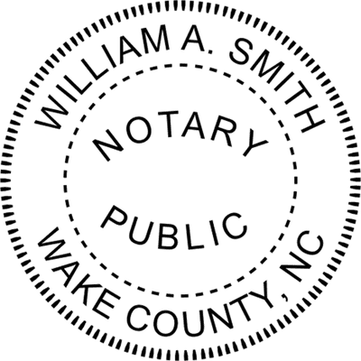North Carolina Round Pink Notary Seal - alternate view
