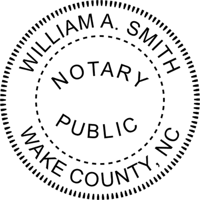 North Carolina Round Pink Notary Seal - alternate view