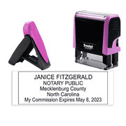 North Carolina Pink Rectangle Notary Stamp