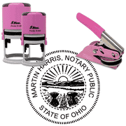 Ohio Round Pink Notary Seal