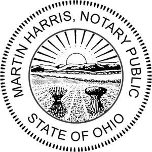 Ohio Notary Pink - Round Design Imprint Example