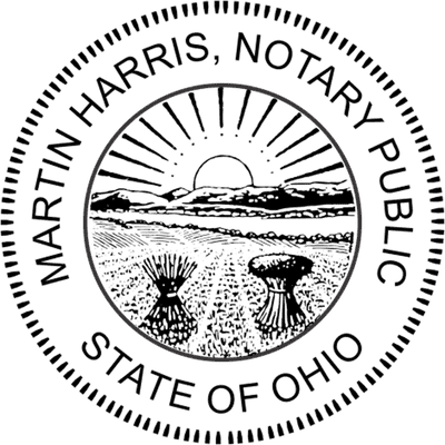 Ohio Round Pink Notary Seal - alternate view