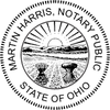 Ohio Notary Pink - Round Design Imprint Example