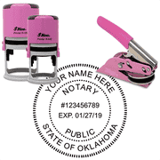 Oklahoma Round Pink Notary Seal