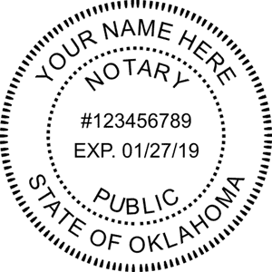 Oklahoma Notary Pink - Round Design Imprint Example