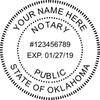 Oklahoma Notary Pink - Round Design Imprint Example