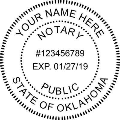Oklahoma Round Pink Notary Seal - alternate view